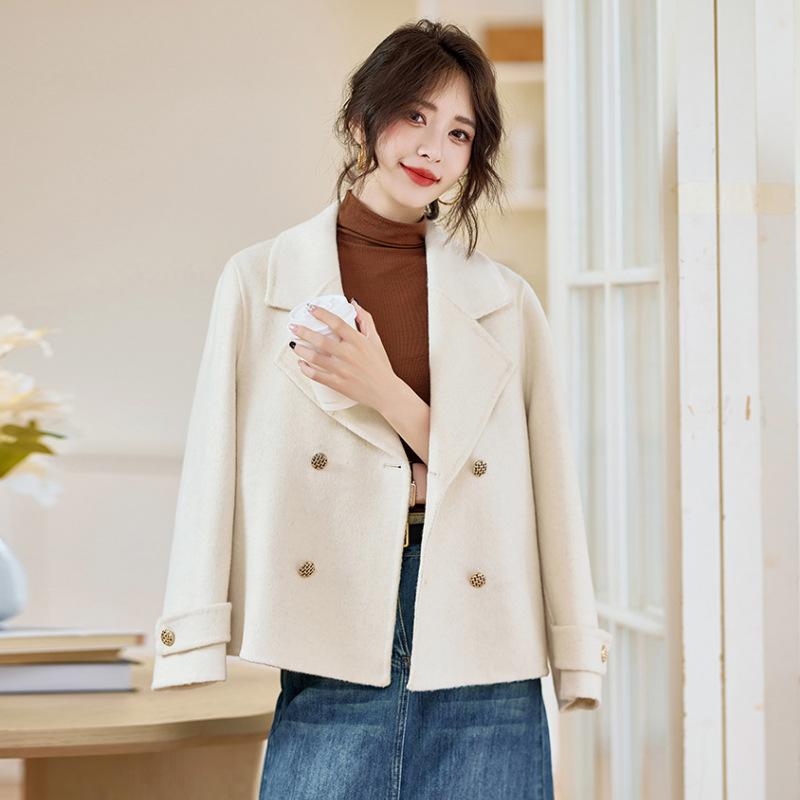 #Шерстяное короткое пальто женское осенне-зимняя модная тенденция двубортное ручной работы двустороннее пальто S
#Шерстяное короткое пальто женское осенне-зимняя модная тенденция двубортное ручной работы двустороннее пальто S