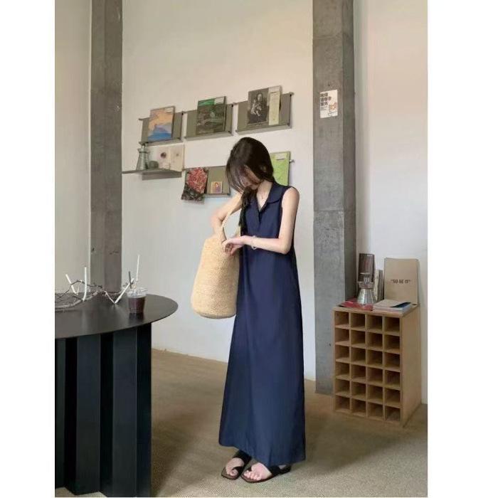 Korean Style Sleeveless Polo Neck Dress for Women - Summer 2026, Loose Fit, Relaxed Temperament L
Korean Style Sleeveless Polo Neck Dress for Women - Summer 2026, Loose Fit, Relaxed Temperament L