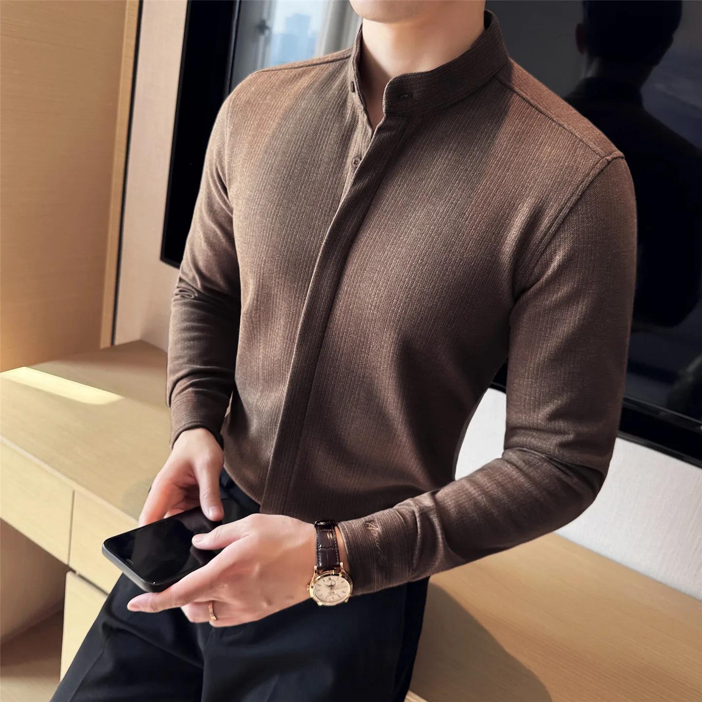 Autumn Winter Men s High Quality Thick Smart Casual Shirts Solid Color Warm Stand Collar Long Sleeve Fashion Woolen Shirt Men 4XL
Autumn Winter Men s High Quality Thick Smart Casual Shirts Solid Color Warm Stand Collar Long Sleeve Fashion Woolen Shirt Men 4XL