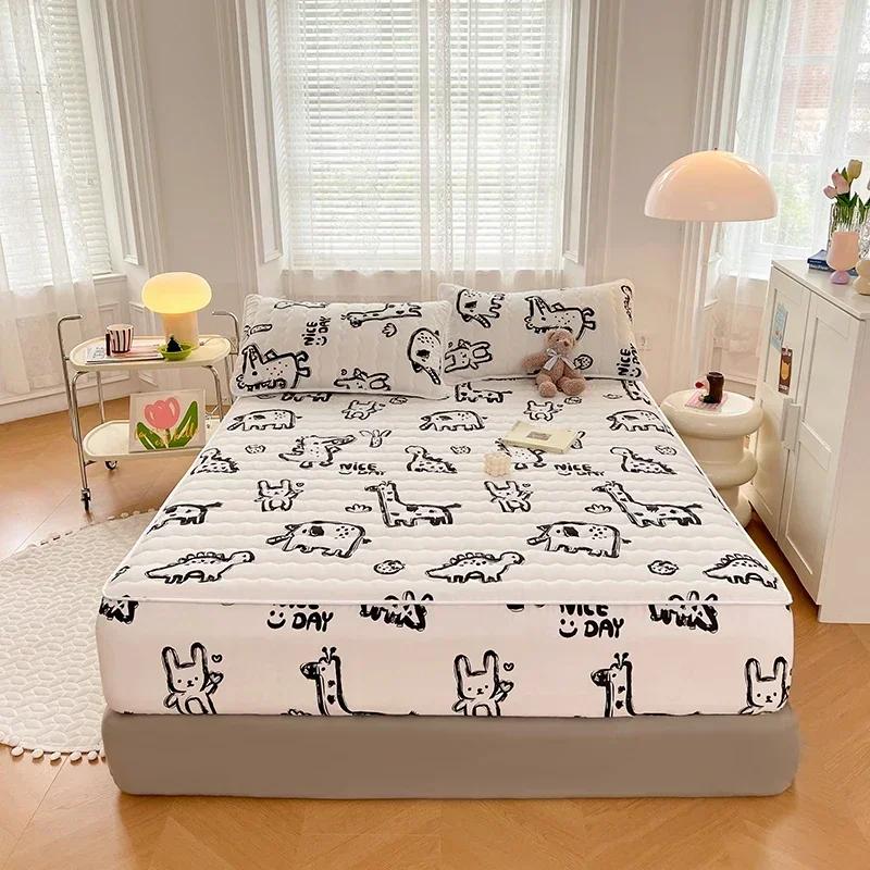 Thicken Quilted Mattress Cover King Quilted Bed Fitted Bed Sheet Anti-Bacteria Mattress Queen Bed Cover with 2PCS Pillowcase 150x200cm-3PCS
Thicken Quilted Mattress Cover King Quilted Bed Fitted Bed Sheet Anti-Bacteria Mattress Queen Bed Cover with 2PCS Pillowcase 150x200cm-3PCS