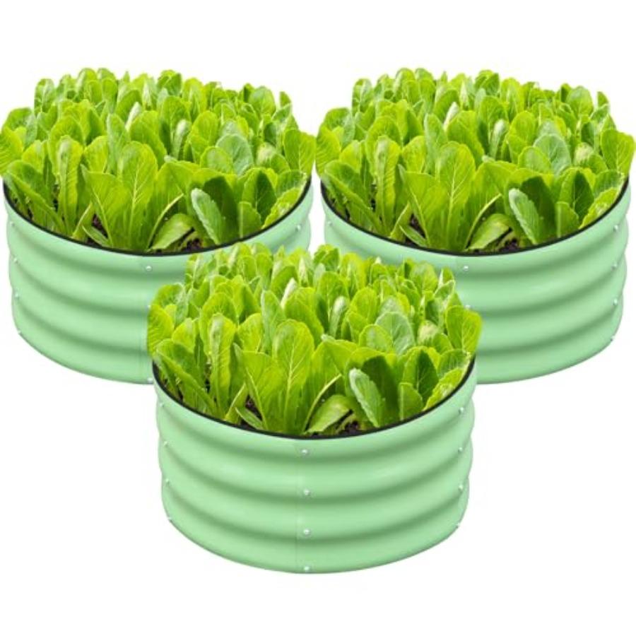 3 Pcs 2x2x1ft Round Galvanized Raised Garden Bed Kit Outdoor Metal Planter Box for Planting Plants Vegetables Green United States
3 Pcs 2x2x1ft Round Galvanized Raised Garden Bed Kit Outdoor Metal Planter Box for Planting Plants Vegetables Green United States