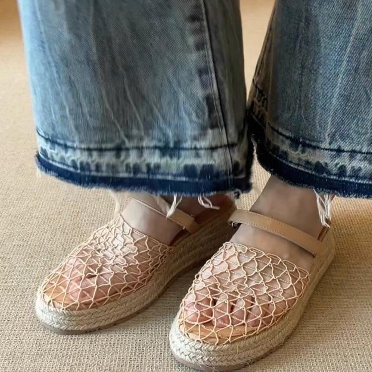 Sheepskin version~ 5cm holiday style straw woven mesh bag head sandals niche casual word with wedge heel thick bottom cool slippers 39
Sheepskin version~ 5cm holiday style straw woven mesh bag head sandals niche casual word with wedge heel thick bottom cool slippers 39