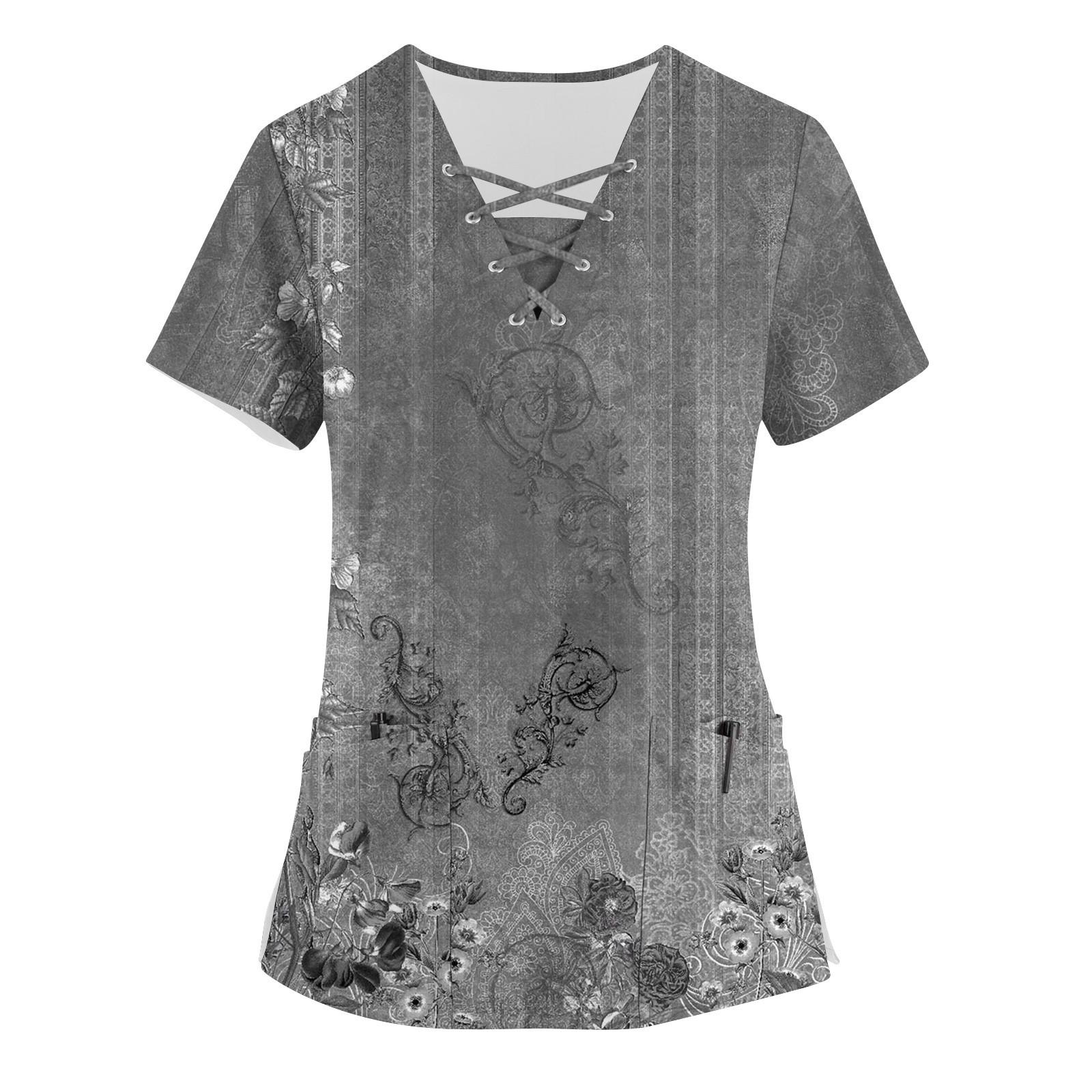 Плюс размер скраб с принтом Рабочая форма Топы для женщин Крест V-образным вырезом Форальный принт с короткими рукавами Забавные футболки Спецодежда Футболка с карманами XXXXL серый
Плюс размер скраб с принтом Рабочая форма Топы для женщин Крест V-образным вырезом Форальный принт с короткими рукавами Забавные футболки Спецодежда Футболка с карманами XXXXL серый