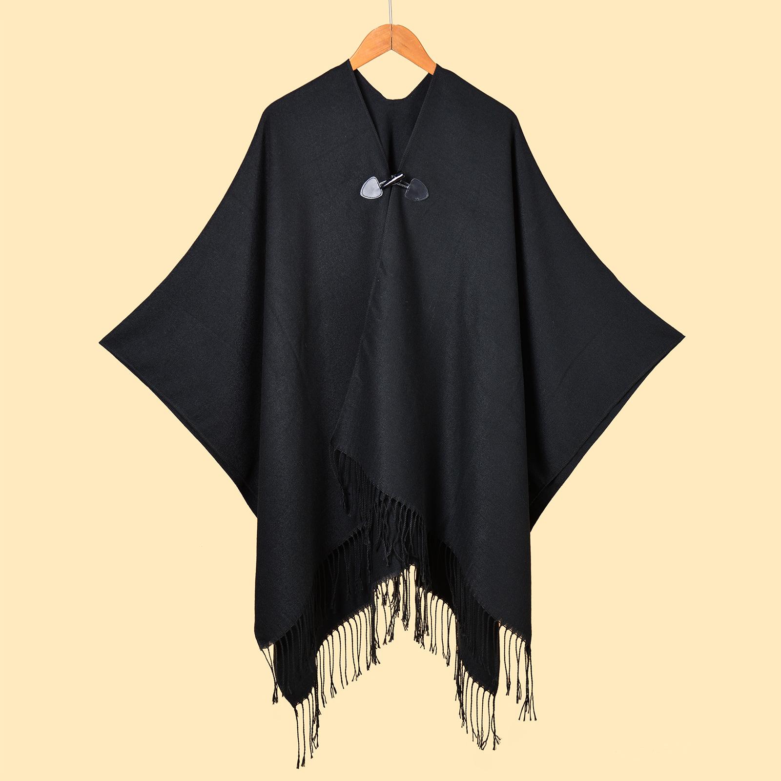 Women s Monochrome Leather Buckle Tassel Slit Shawl Versatile And Simple Temperament Travel Office Cloak
Women s Monochrome Leather Buckle Tassel Slit Shawl Versatile And Simple Temperament Travel Office Cloak
