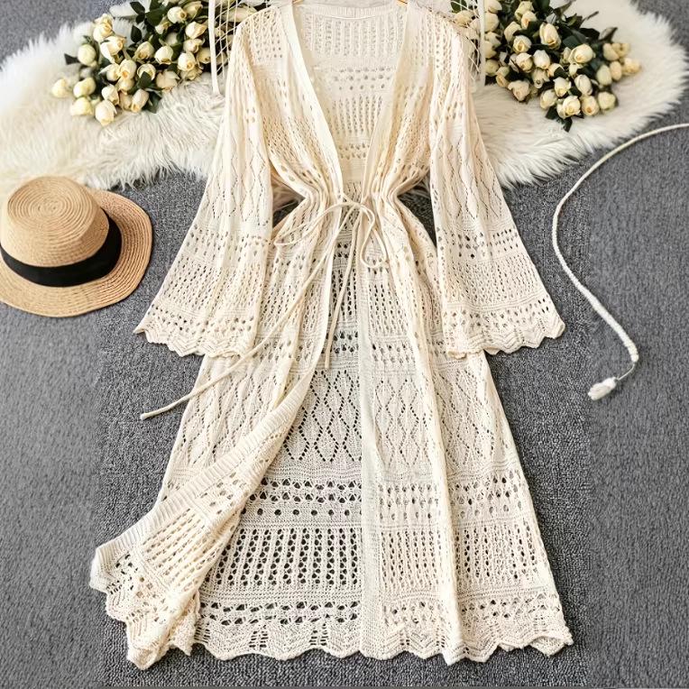Plus Size Long Sleeve Knit Cardigan with Bow Waistband - Solid Color, Elegant Style Outerwear 2XL абрикосовий
Plus Size Long Sleeve Knit Cardigan with Bow Waistband - Solid Color, Elegant Style Outerwear 2XL абрикосовий