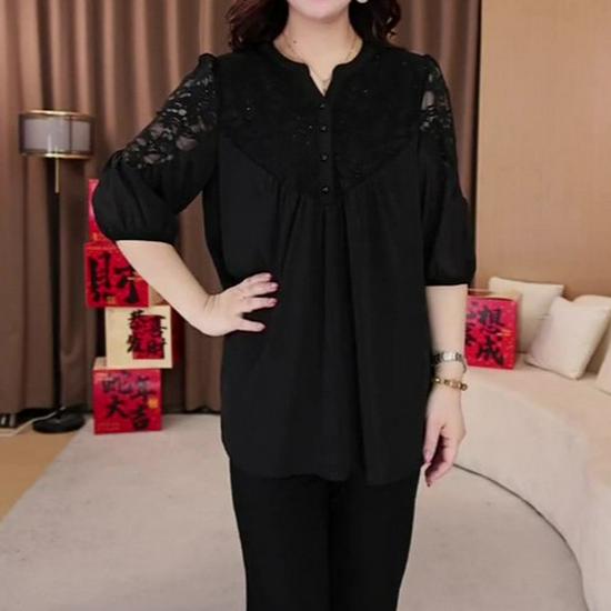 Versatile Off-Shoulder Lace Chiffon Blouse - Light and Stylish for Mature Women L чёрный
Versatile Off-Shoulder Lace Chiffon Blouse - Light and Stylish for Mature Women L чёрный