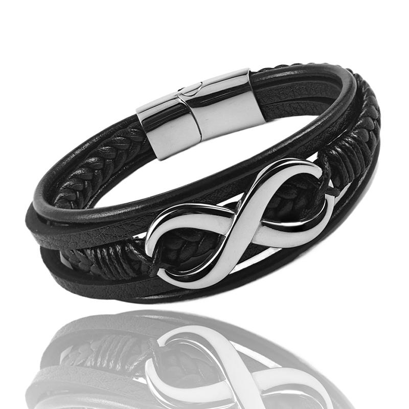 Stainless Steel Men s Leather Bracelet with 8-shaped Design Infinite Symbols Luxury Jewelry Steel/Black for Choice Birthday Gift 20.5cm серебряный
Stainless Steel Men s Leather Bracelet with 8-shaped Design Infinite Symbols Luxury Jewelry Steel/Black for Choice Birthday Gift 20.5cm серебряный