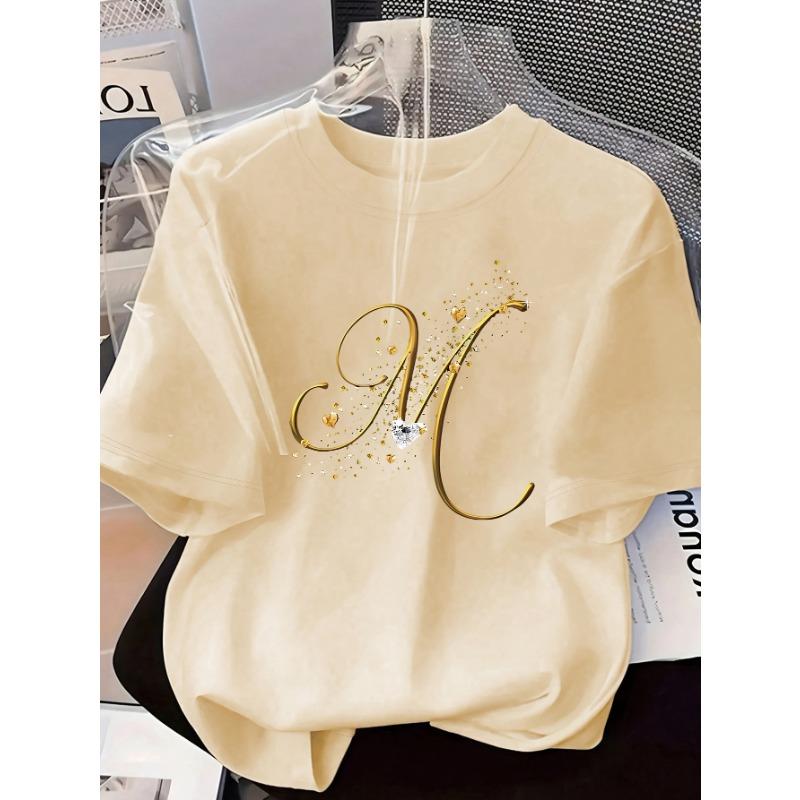 Women s Casual Short Sleeved T-shirt - M Letter Pattern Print, Regular Round Neck Top, Suitable for All Seasons, Women s Clothing S
Women s Casual Short Sleeved T-shirt - M Letter Pattern Print, Regular Round Neck Top, Suitable for All Seasons, Women s Clothing S