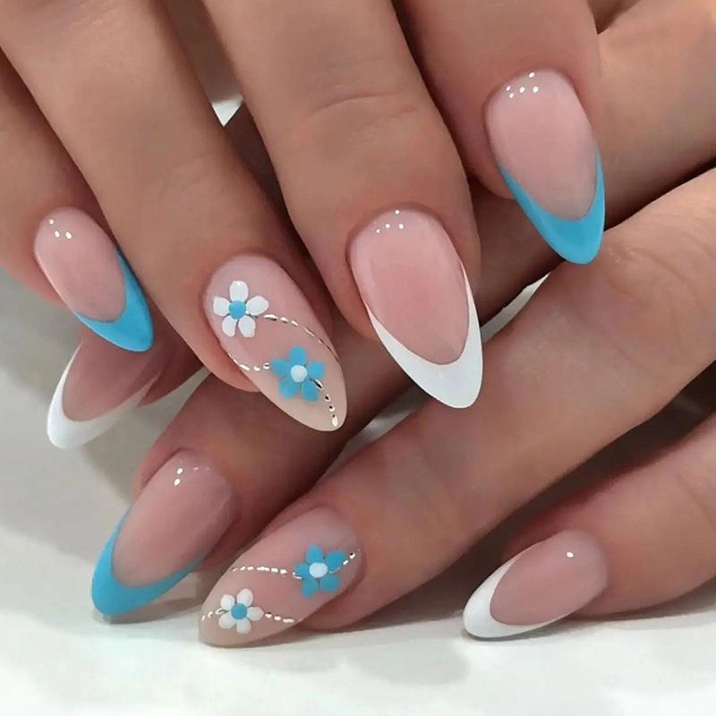 Blue Floral Short Almond Wearable Nails - Sweet Style, Reusable Nail Art Tips Glue Type
Blue Floral Short Almond Wearable Nails - Sweet Style, Reusable Nail Art Tips Glue Type
