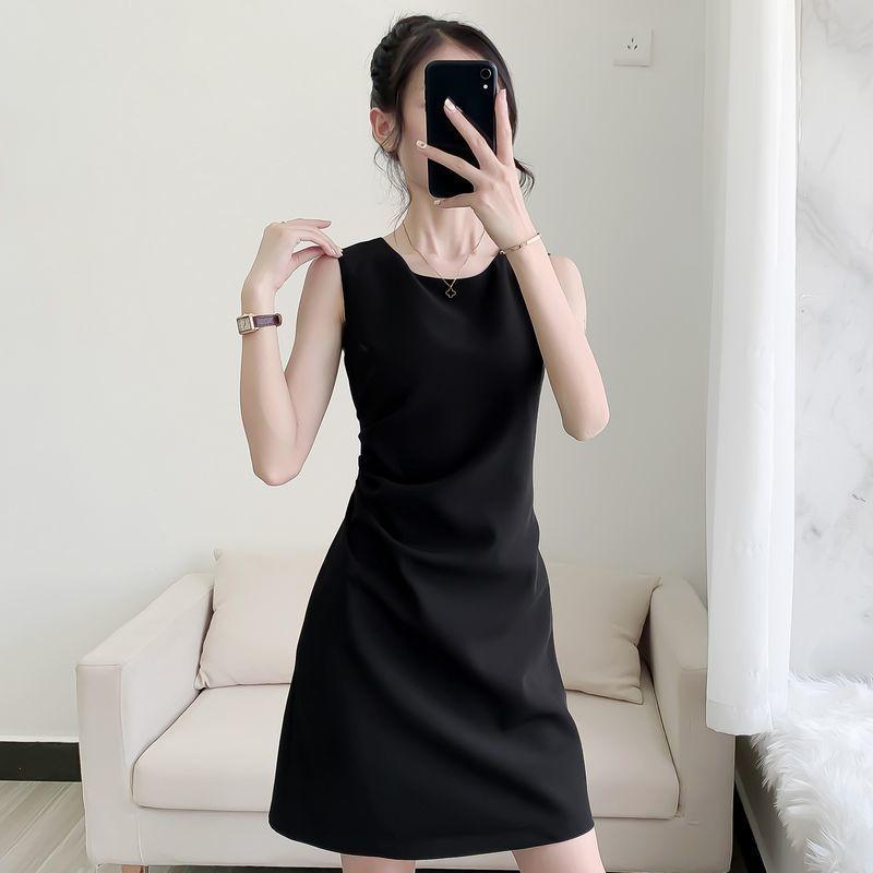 Summer Pleated Sleeveless Mid-Length Dress - Elegant Round Neck OL Style for Women S білий
Summer Pleated Sleeveless Mid-Length Dress - Elegant Round Neck OL Style for Women S білий