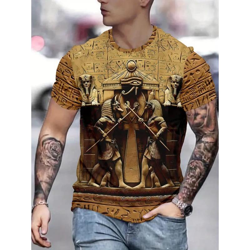Большая мужская футболка с 3D-принтом с рисунком египетского фараона, мужская футболка с коротким рукавом и круглым вырезом, летняя модная футболка, повседневный удобный универсальный топ XL
Большая мужская футболка с 3D-принтом с рисунком египетского фараона, мужская футболка с коротким рукавом и круглым вырезом, летняя модная футболка, повседневный удобный универсальный топ XL