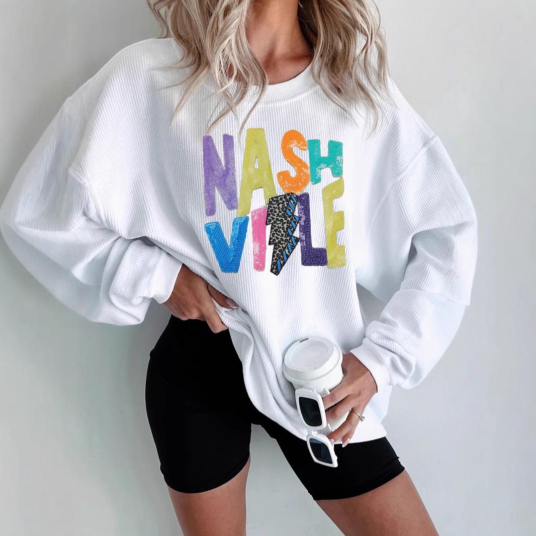 European & American Women s English Pattern Long Sleeve Sweatshirt - Spring Trendy Round Neck Pullover L білий
European & American Women s English Pattern Long Sleeve Sweatshirt - Spring Trendy Round Neck Pullover L білий