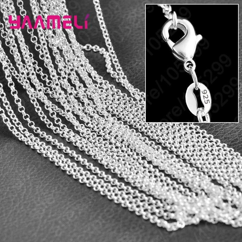 10PCS Wholesale Pure 925 Sterling Silver Charm Link Chain Necklace Jewelry with Strong Smooth Lobster Clasps 16-30 Inches 26Inch 65CM
10PCS Wholesale Pure 925 Sterling Silver Charm Link Chain Necklace Jewelry with Strong Smooth Lobster Clasps 16-30 Inches 26Inch 65CM