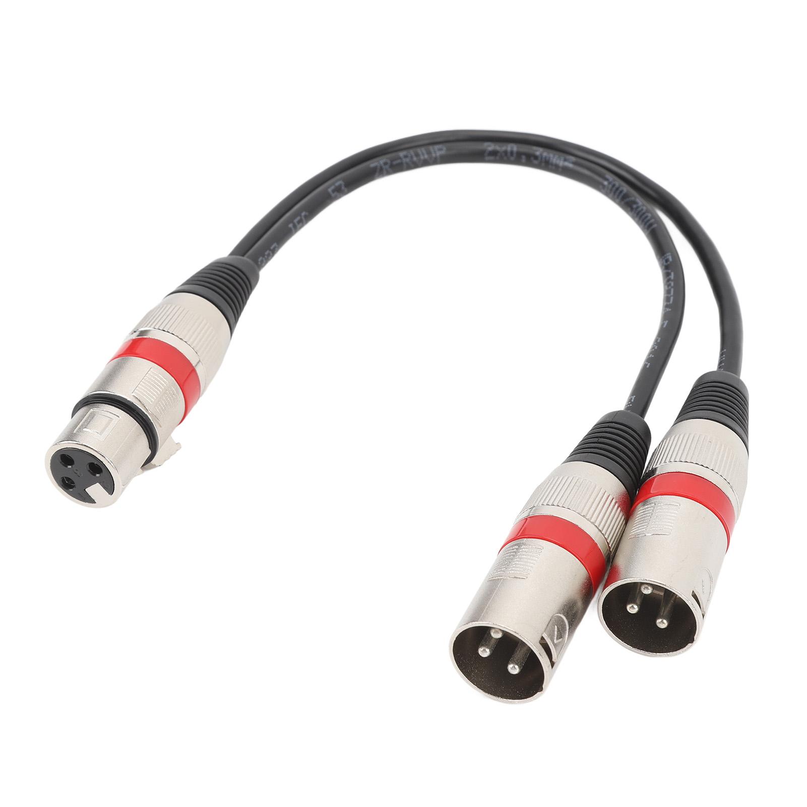 XLR Splitter Cable 11.8 Inch 22AWG OFC 1 XLR Female to 2 XLR Male Cable Microphone Adapter Cord for Mixer Sound
XLR Splitter Cable 11.8 Inch 22AWG OFC 1 XLR Female to 2 XLR Male Cable Microphone Adapter Cord for Mixer Sound