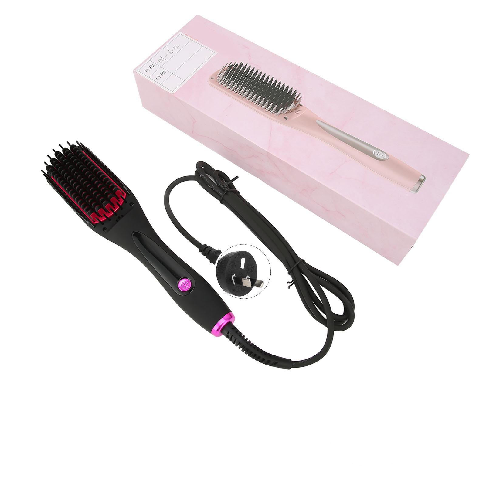 Выпрямитель для волос Щетка для завивки волос с отрицательными ионами Выпрямление волос Двойное назначение Электрический выпрямитель волос AU Plug