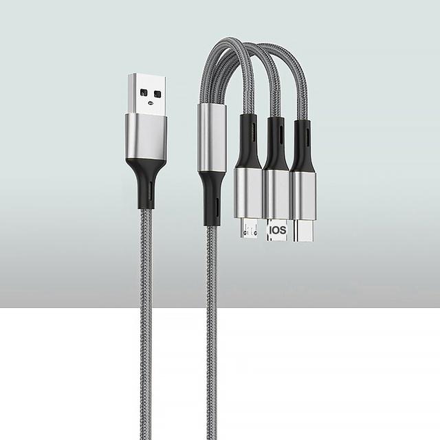 USB-кабель GIMIRO 3 в 1 довжиною 1,2 метра, багатопортовий кабель, сумісний із усіма смартфонами срібний
USB-кабель GIMIRO 3 в 1 довжиною 1,2 метра, багатопортовий кабель, сумісний із усіма смартфонами срібний