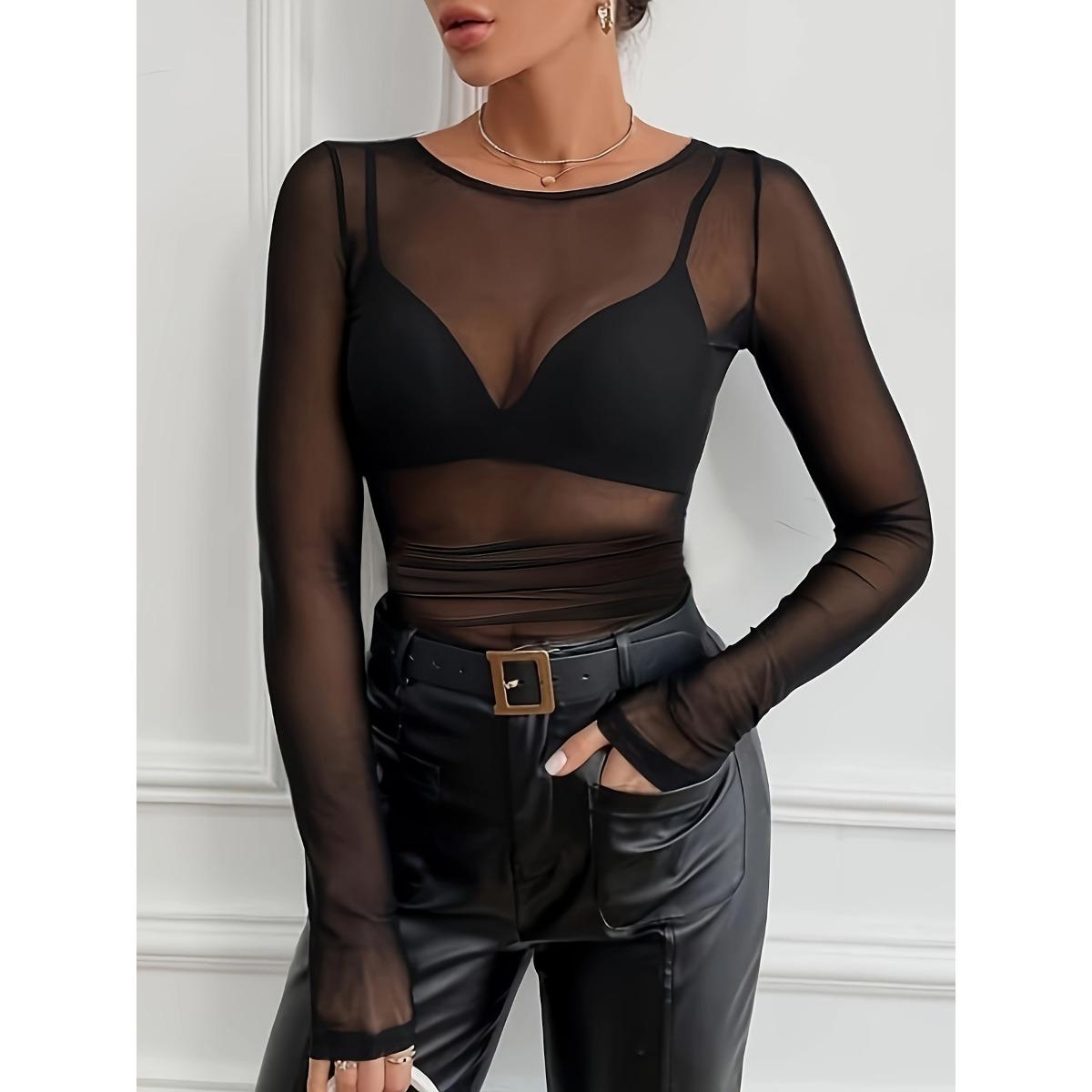 Fashion Elegant Versatile Sheer Mesh Crop Slimming Thin Short Sleeve Base Top, Casual See Through Fitted Blouse for Women S чёрный
Fashion Elegant Versatile Sheer Mesh Crop Slimming Thin Short Sleeve Base Top, Casual See Through Fitted Blouse for Women S чёрный