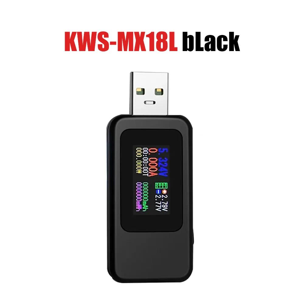 KWS-MX18L 10 in 1 USB Tester DC Digital Voltmeter Amperimetro Current Voltage Meter Detector Power Bank Charger Indicator чорний
KWS-MX18L 10 in 1 USB Tester DC Digital Voltmeter Amperimetro Current Voltage Meter Detector Power Bank Charger Indicator чорний