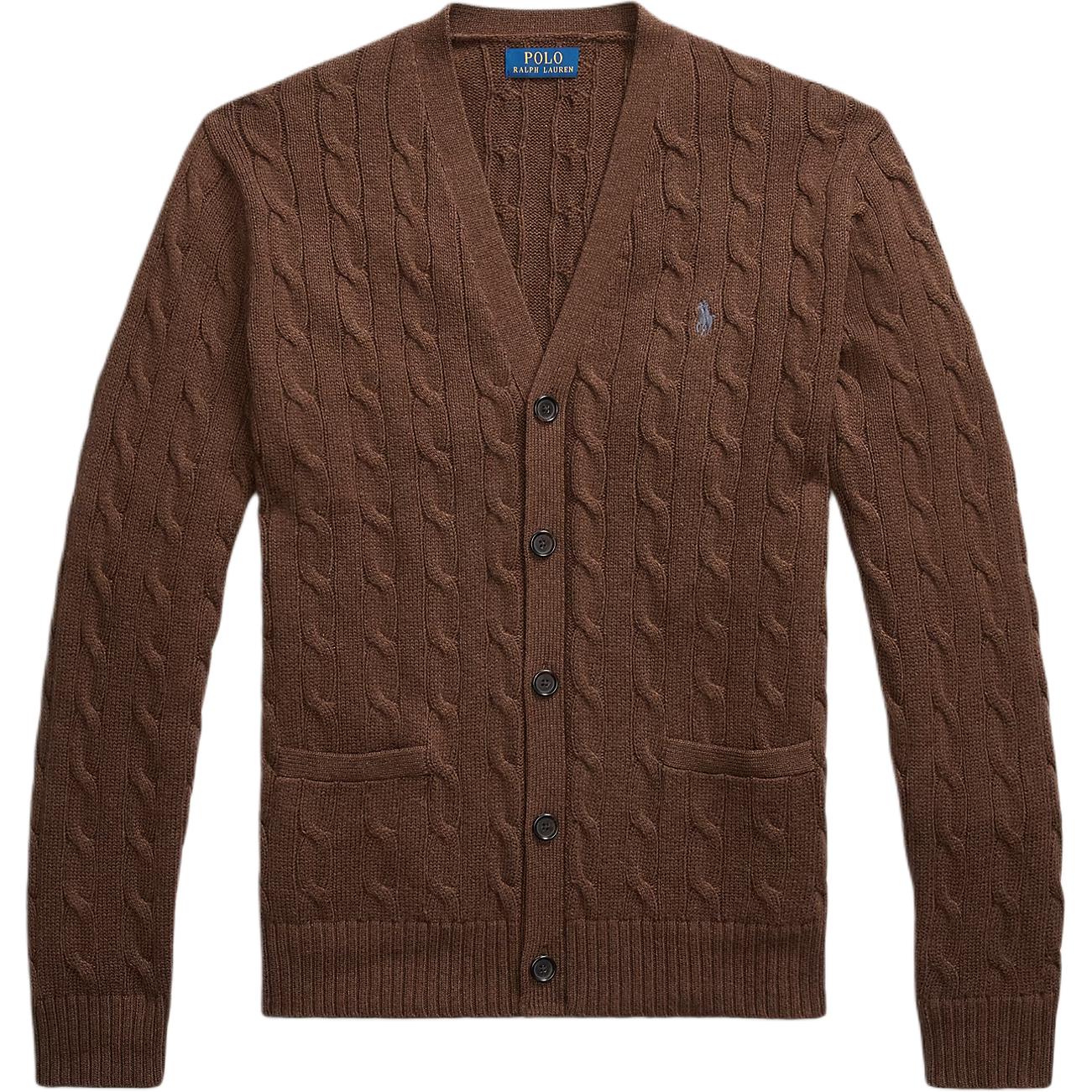 Polo Ralph Lauren Solid Color Cable Knit V-Neck Cardigan Men knitwear Dark-Brown 710890548502 XL
Polo Ralph Lauren Solid Color Cable Knit V-Neck Cardigan Men knitwear Dark-Brown 710890548502 XL