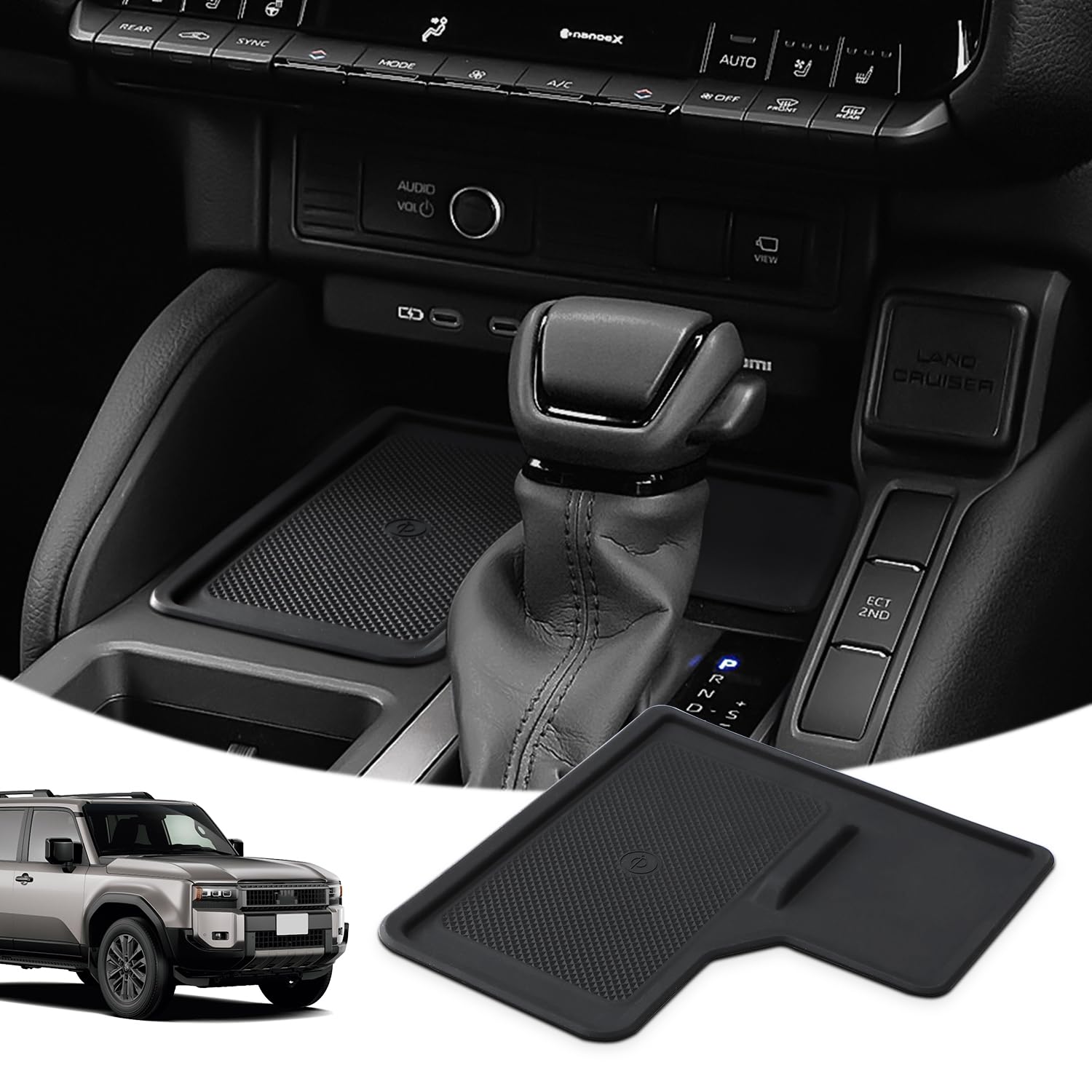 MARCHFA Toyota New Land Cruiser 250 Series Специальный беспроводной зарядный коврик Зарядный резиновый коврик Центральная консоль Детали интерьера Силиконовый материал
MARCHFA Toyota New Land Cruiser 250 Series Специальный беспроводной зарядный коврик Зарядный резиновый коврик Центральная консоль Детали интерьера Силиконовый материал