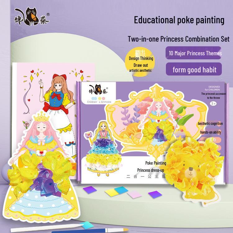 Children s DIY Princess Dress-Up & Coloring Sticker Set 
Children s DIY Princess Dress-Up & Coloring Sticker Set