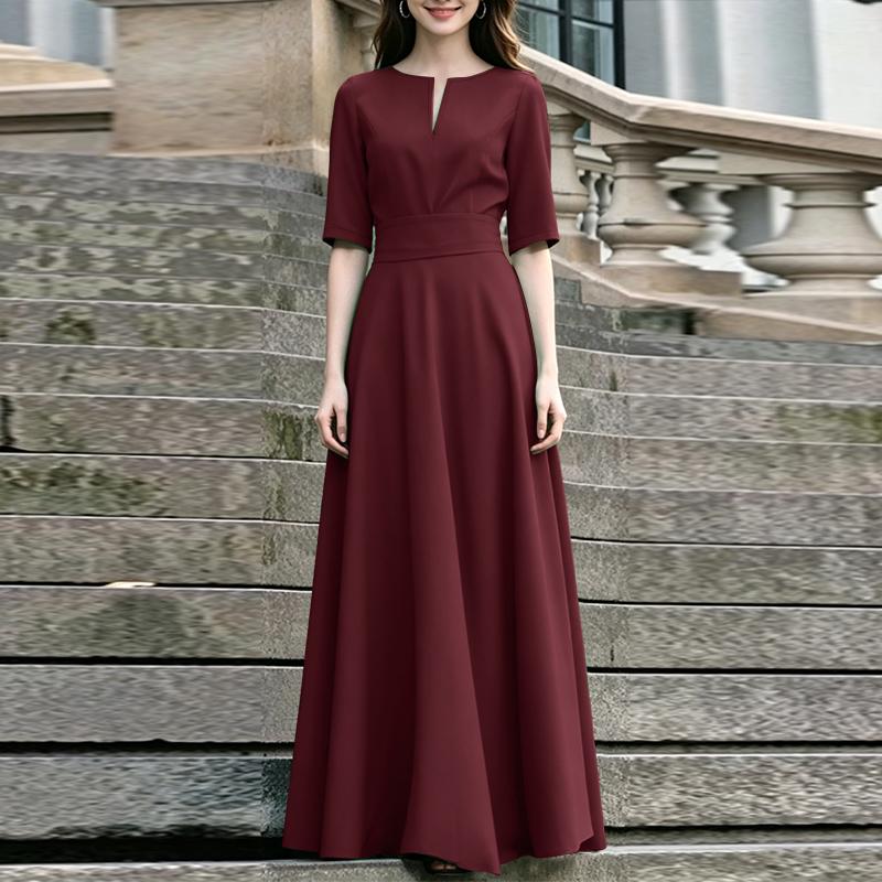 ZANZEA Women Elegant V-Neck Casual Half Sleeve Maxi Long Dress 5XL вина червоного кольору
ZANZEA Women Elegant V-Neck Casual Half Sleeve Maxi Long Dress 5XL вина червоного кольору