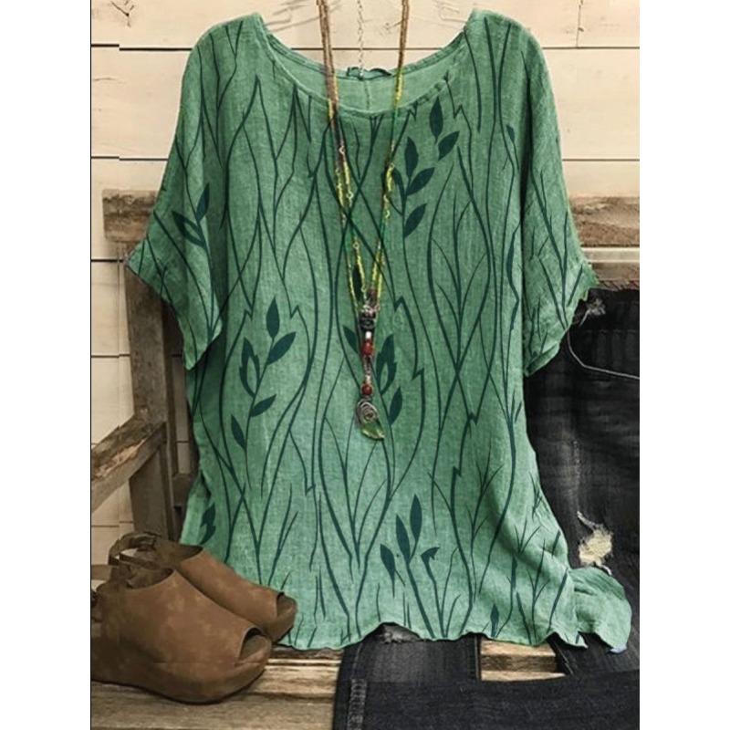 O Neck Loose Printed Women Blouse Large Size Short Sleeve Summer Fashion Shirts Ladies Elegant Sweet Simple Tops Basic T-shirts S зелёный
O Neck Loose Printed Women Blouse Large Size Short Sleeve Summer Fashion Shirts Ladies Elegant Sweet Simple Tops Basic T-shirts S зелёный