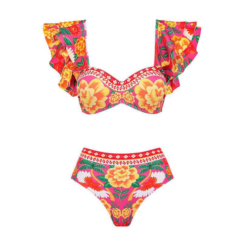 European-American Ruffle Print Bikini Two-Piece Swimsuit Large фиолетовый/красный
European-American Ruffle Print Bikini Two-Piece Swimsuit Large фиолетовый/красный