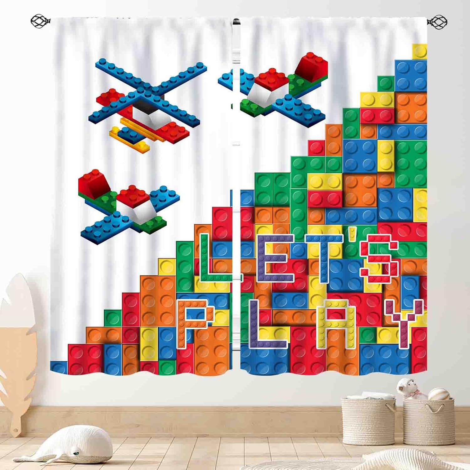 Kids Boys Curtains For Bedroom,Colorful Building Blocks Toys Plastic Brick Toy Pattern Abstract Contour Printed Blackout Drapes 76x165CM-2PC
Kids Boys Curtains For Bedroom,Colorful Building Blocks Toys Plastic Brick Toy Pattern Abstract Contour Printed Blackout Drapes 76x165CM-2PC
