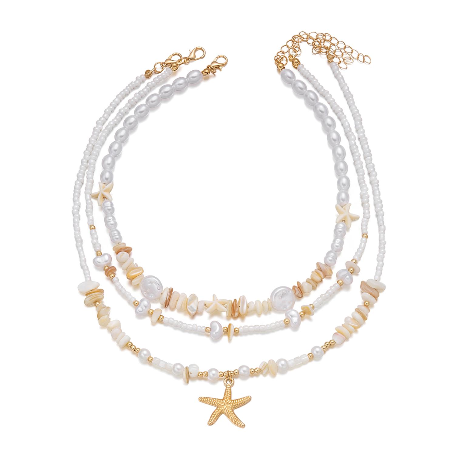 3Pcs/Set Vacation Starfish Faux Pearl Stone Necklace Summer Beach Ocean Theme Boho Choker Jewelry For Women
3Pcs/Set Vacation Starfish Faux Pearl Stone Necklace Summer Beach Ocean Theme Boho Choker Jewelry For Women