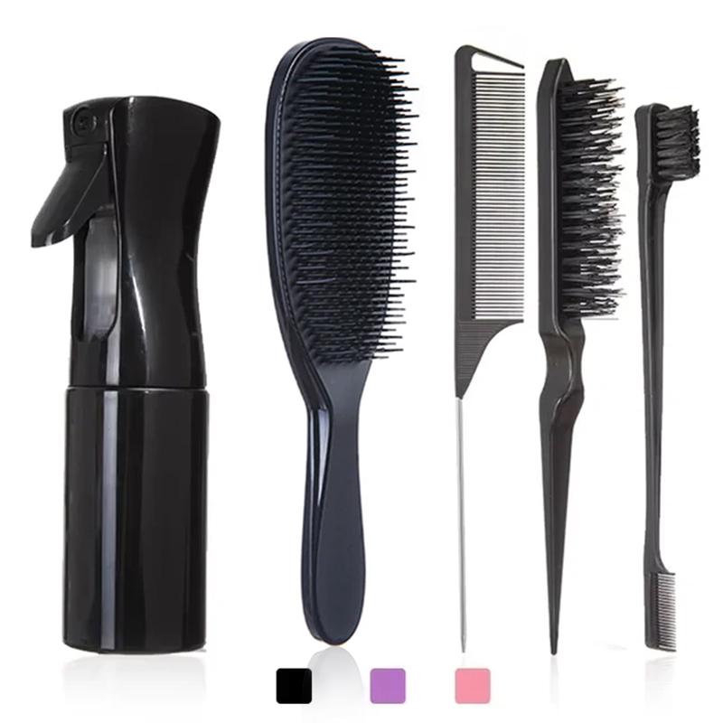 5pcs Hair Care Kit Not Knotted Anti-frizz Detachable Comb Rat Tail Teasing Comb Edge Control Brush Hair Spray Bottle Salon
5pcs Hair Care Kit Not Knotted Anti-frizz Detachable Comb Rat Tail Teasing Comb Edge Control Brush Hair Spray Bottle Salon