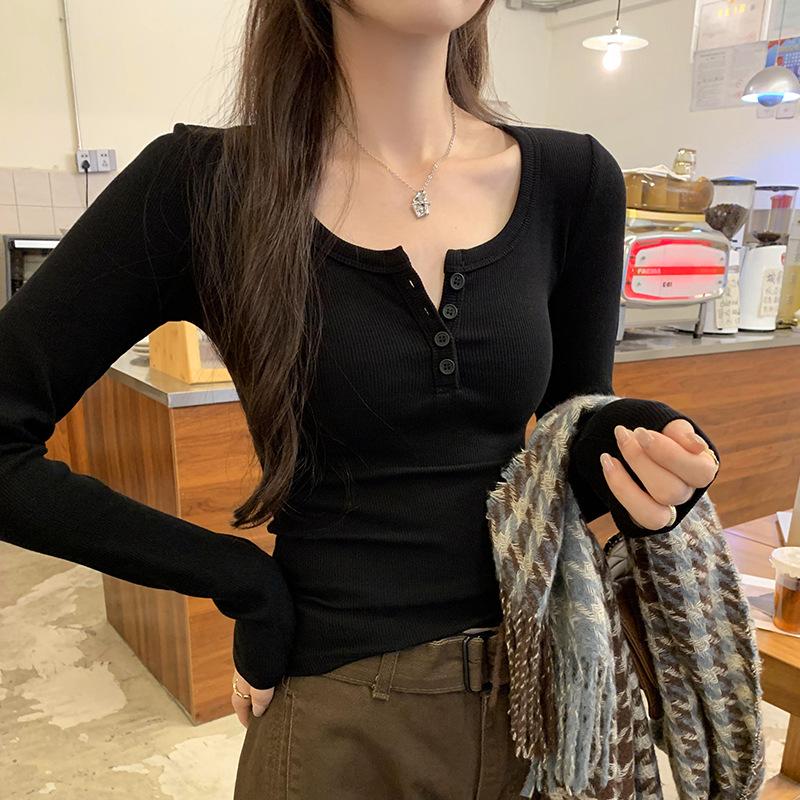 Spring Autumn U Neck Casual Fashion All-match Slim Tee Women Long Sleeve Solid Color Pullovers T-shirt Top S чёрный
Spring Autumn U Neck Casual Fashion All-match Slim Tee Women Long Sleeve Solid Color Pullovers T-shirt Top S чёрный