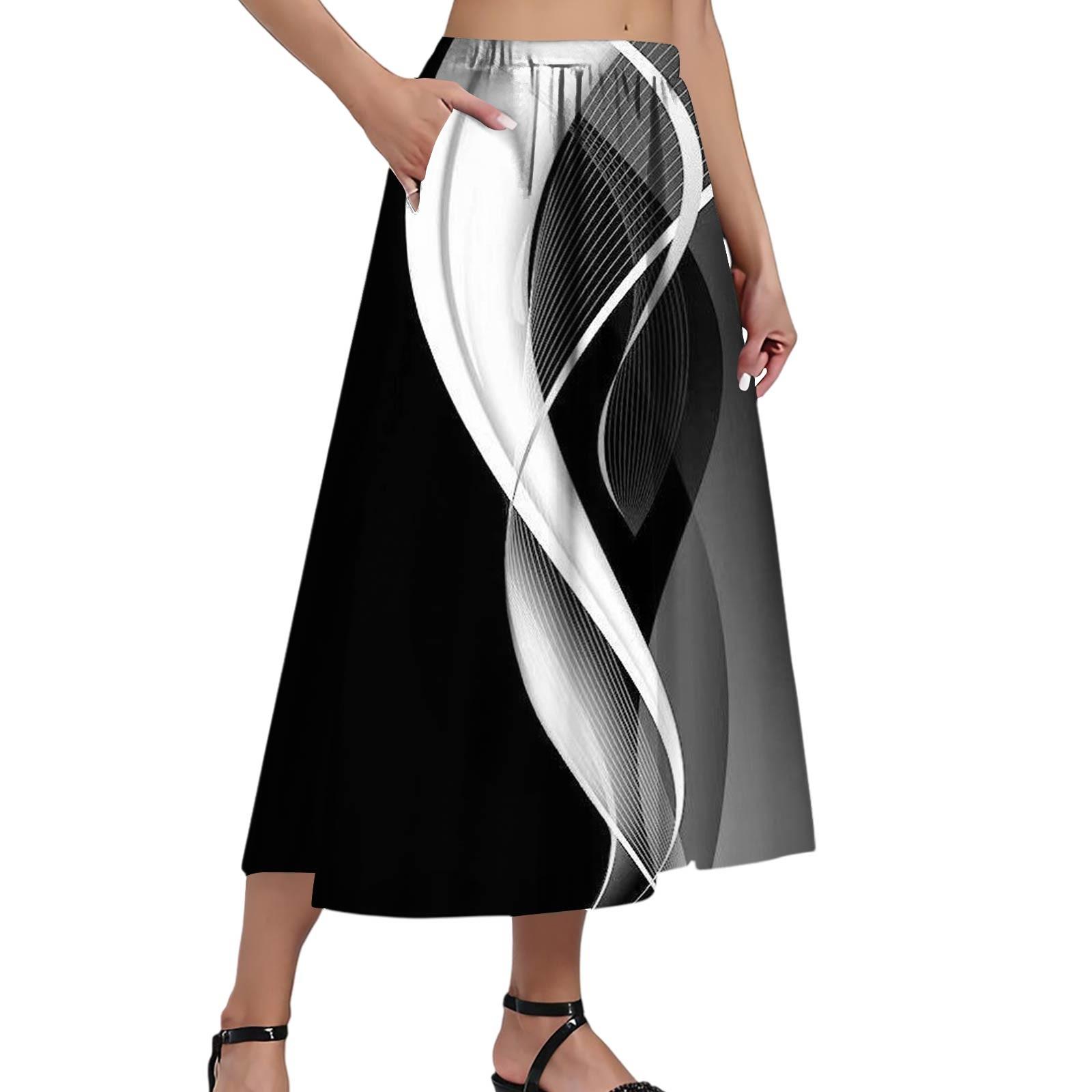 Ladies Casual Fashion Printed Skirt Elasticated Loose Pocket Pleated Half-body Skirt (With Side Pocket) L чорний
Ladies Casual Fashion Printed Skirt Elasticated Loose Pocket Pleated Half-body Skirt (With Side Pocket) L чорний