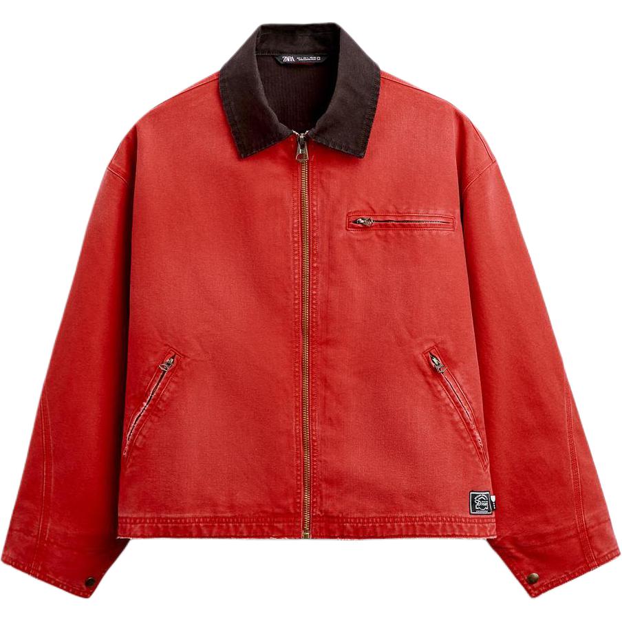 Zara Vintage Label Zipper Casual Detroit Work Jacket Men jackets Red 06987402-35 M
Zara Vintage Label Zipper Casual Detroit Work Jacket Men jackets Red 06987402-35 M
