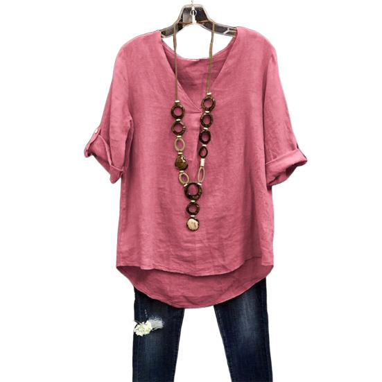 Women Shirt V-Neck Short Sleeve Loose Fit Tee Shirt Pure Color Summer Casual Blouse Work Parties Vacations Wear XXL
Women Shirt V-Neck Short Sleeve Loose Fit Tee Shirt Pure Color Summer Casual Blouse Work Parties Vacations Wear XXL