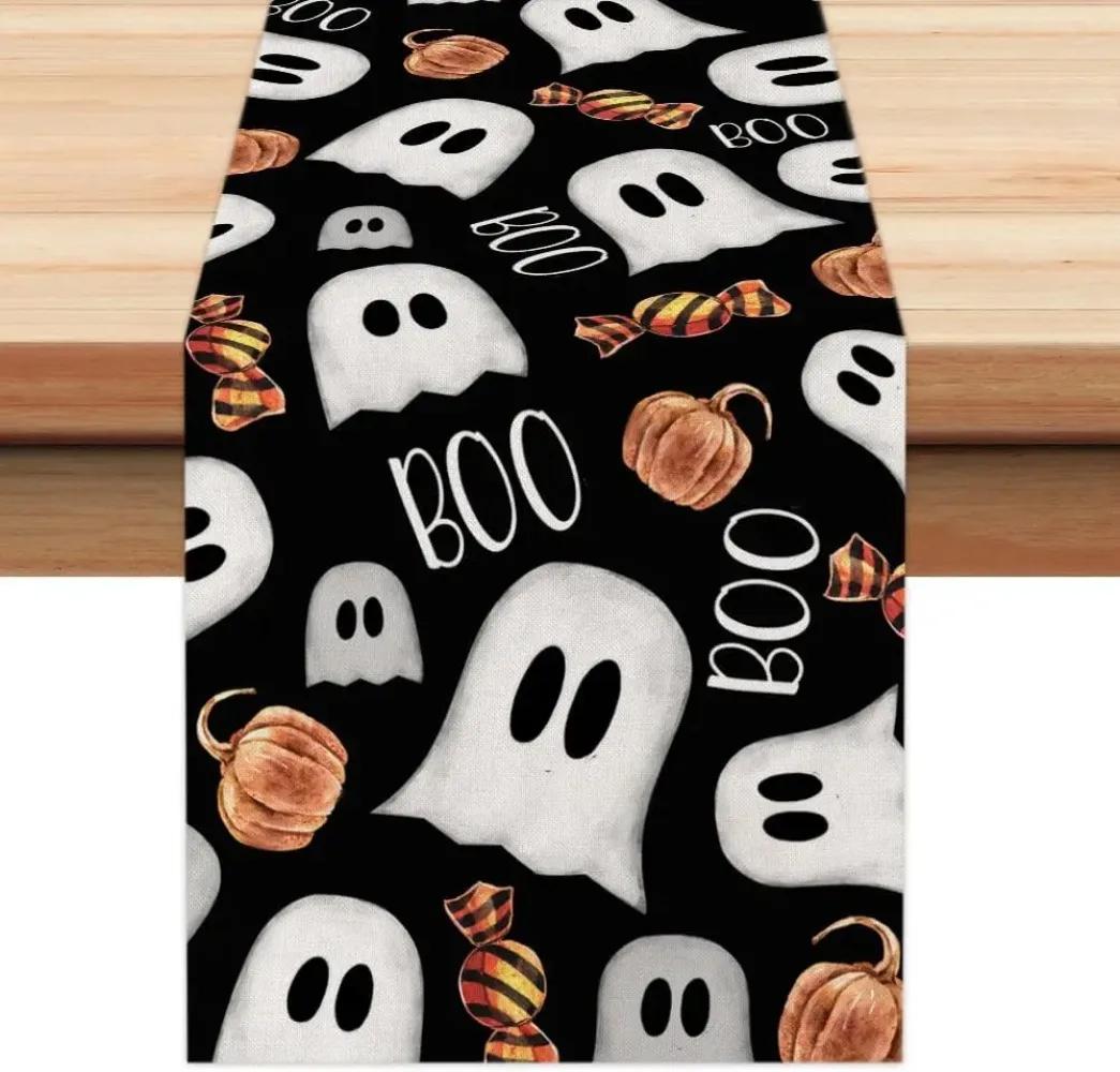 Halloween Polka Dot Ghost Pumpkin Cat Linen Table Runners Party Decor Reusable Dining Table Runners Kitchen Halloween Decoration
Halloween Polka Dot Ghost Pumpkin Cat Linen Table Runners Party Decor Reusable Dining Table Runners Kitchen Halloween Decoration