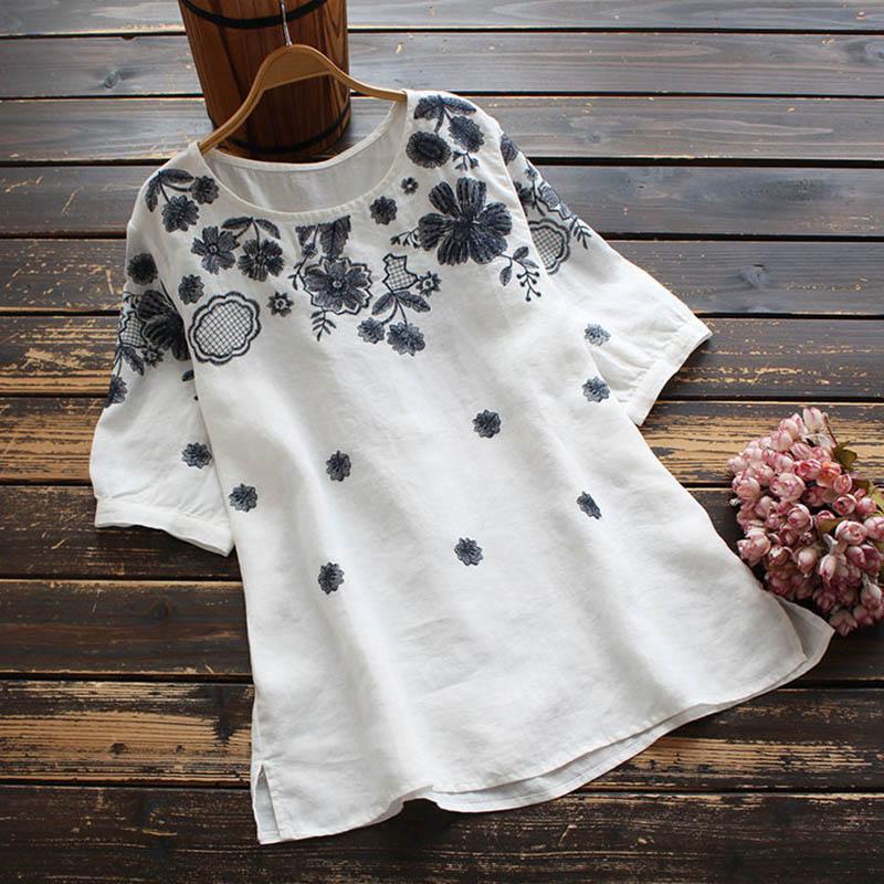 Хлопковые топы, женская летняя футболка, свободные футболки большого размера с цветочной вышивкой, удобные повседневные женские топы XXXXL белый
Хлопковые топы, женская летняя футболка, свободные футболки большого размера с цветочной вышивкой, удобные повседневные женские топы XXXXL белый