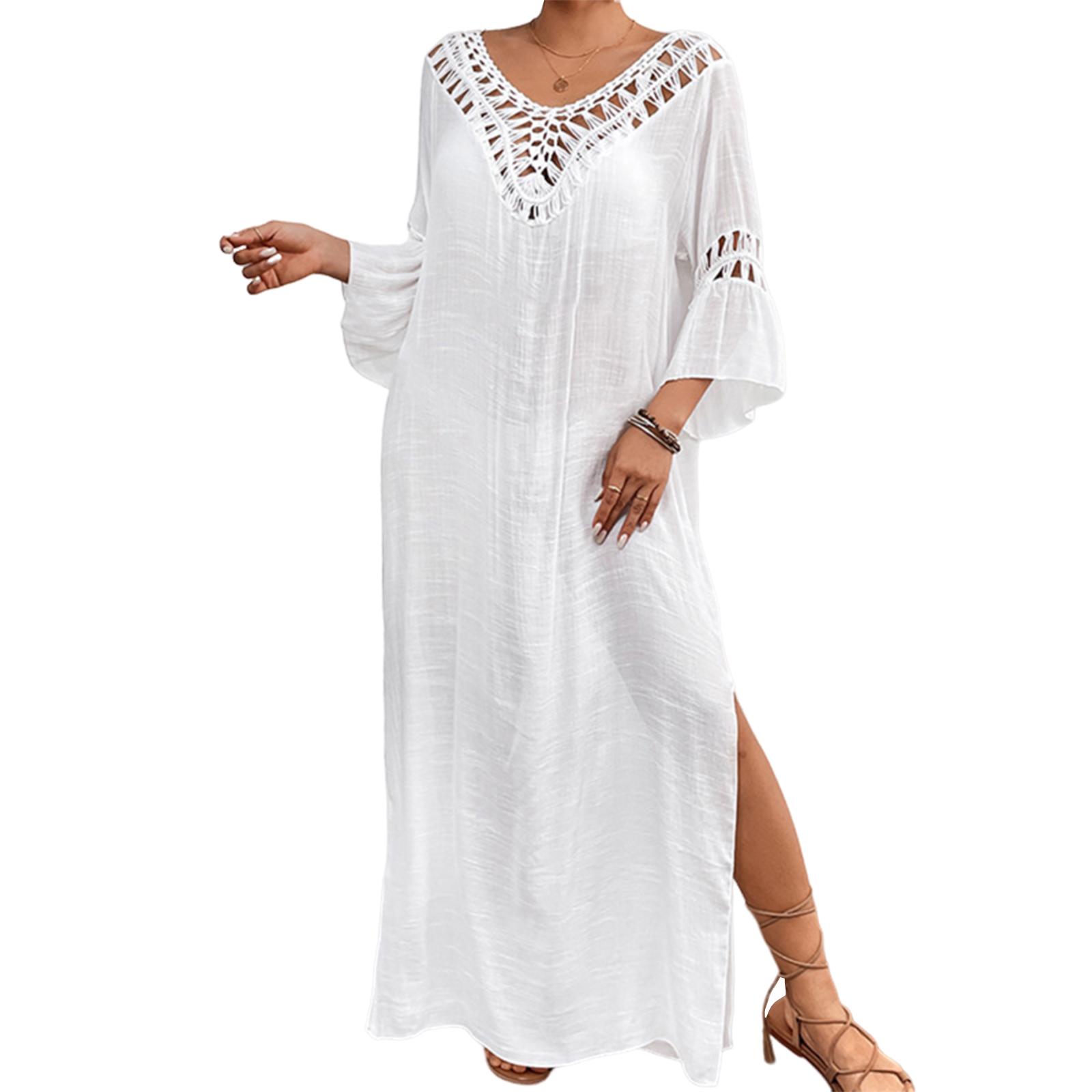 Женское пляжное платье летнее ажурное купальное платье-сарафан пляжная накидка на купальник сексуальное платье с разрезом сбоку для пляжной одежды белый
Женское пляжное платье летнее ажурное купальное платье-сарафан пляжная накидка на купальник сексуальное платье с разрезом сбоку для пляжной одежды белый