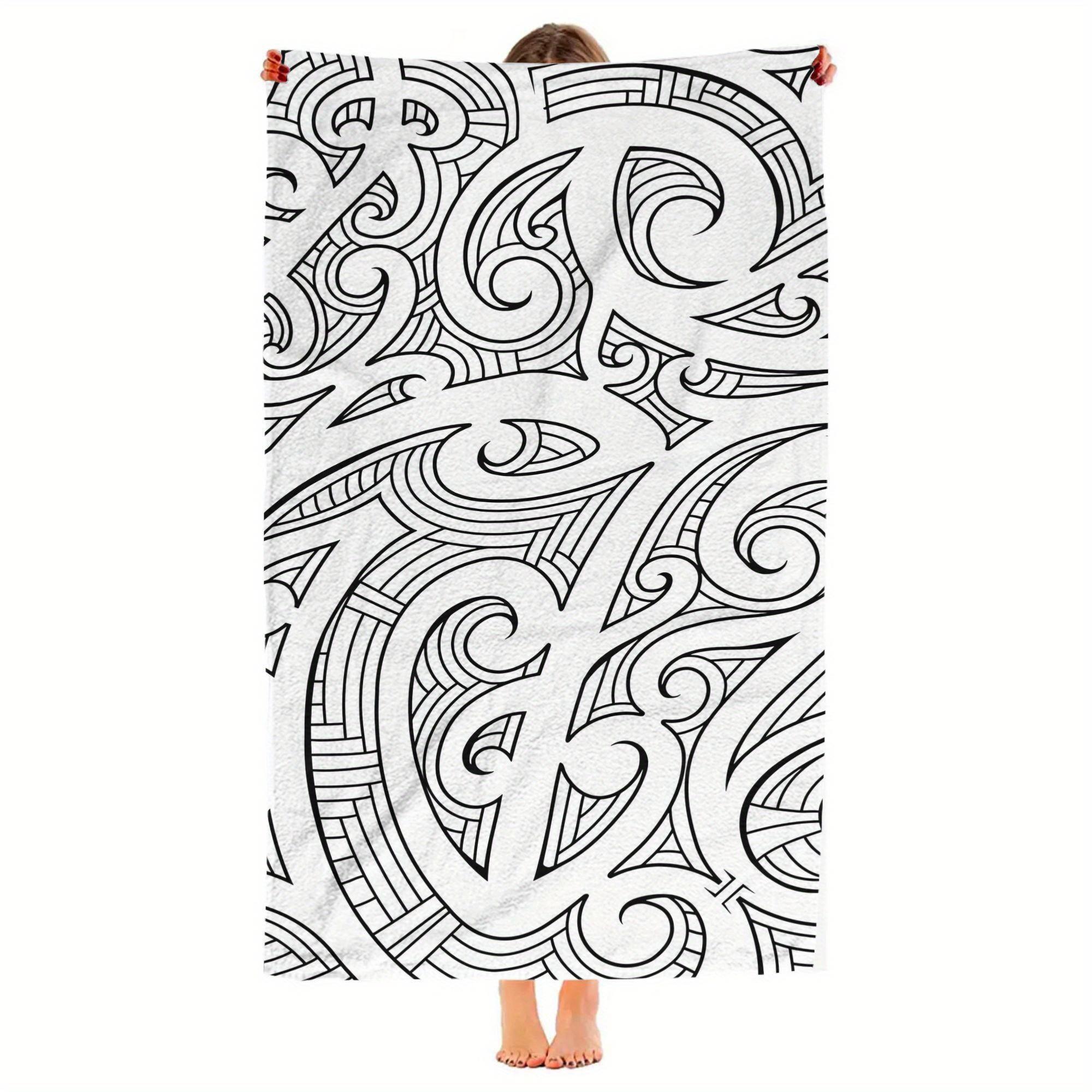 Maori Pattern Beach Towel, Quick Sand Free Yoga Spa Gym Pool Bathing Cover-Up W30*H60(CM)
Maori Pattern Beach Towel, Quick Sand Free Yoga Spa Gym Pool Bathing Cover-Up W30*H60(CM)