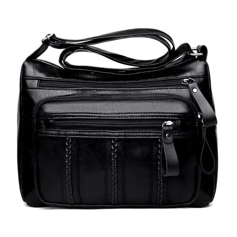 Classic Black Women Bag Trend New Design Crossbody One Shoulder Lady Middle Aged Bag Versatile Soft Leather Small Square Handbag
Classic Black Women Bag Trend New Design Crossbody One Shoulder Lady Middle Aged Bag Versatile Soft Leather Small Square Handbag