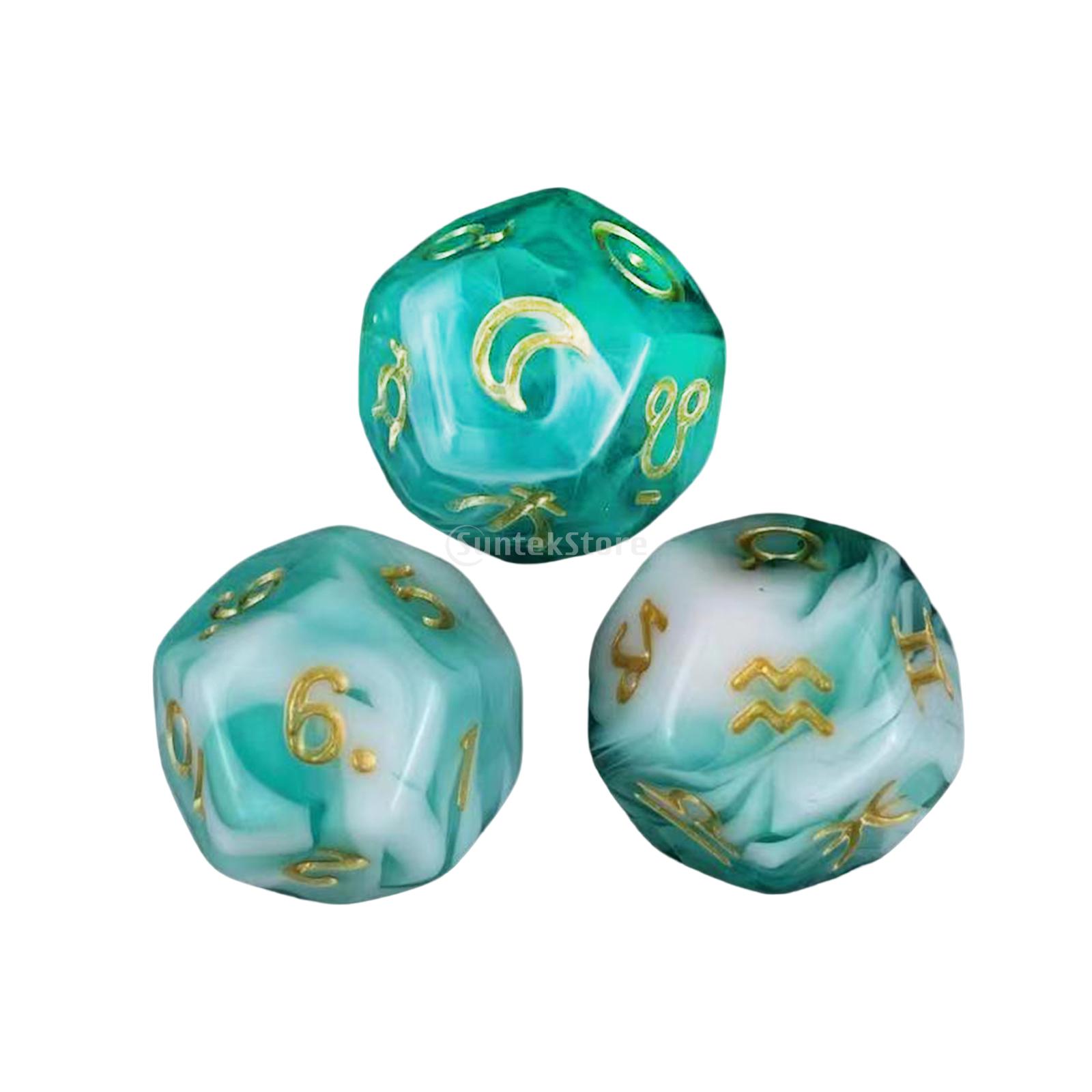 3x 12 Sided Dice Entertainment Toys Astrology Dice for KTV Role Playing Game Table Party Dice Multifaceted Party Game St Practical Use
3x 12 Sided Dice Entertainment Toys Astrology Dice for KTV Role Playing Game Table Party Dice Multifaceted Party Game St Practical Use