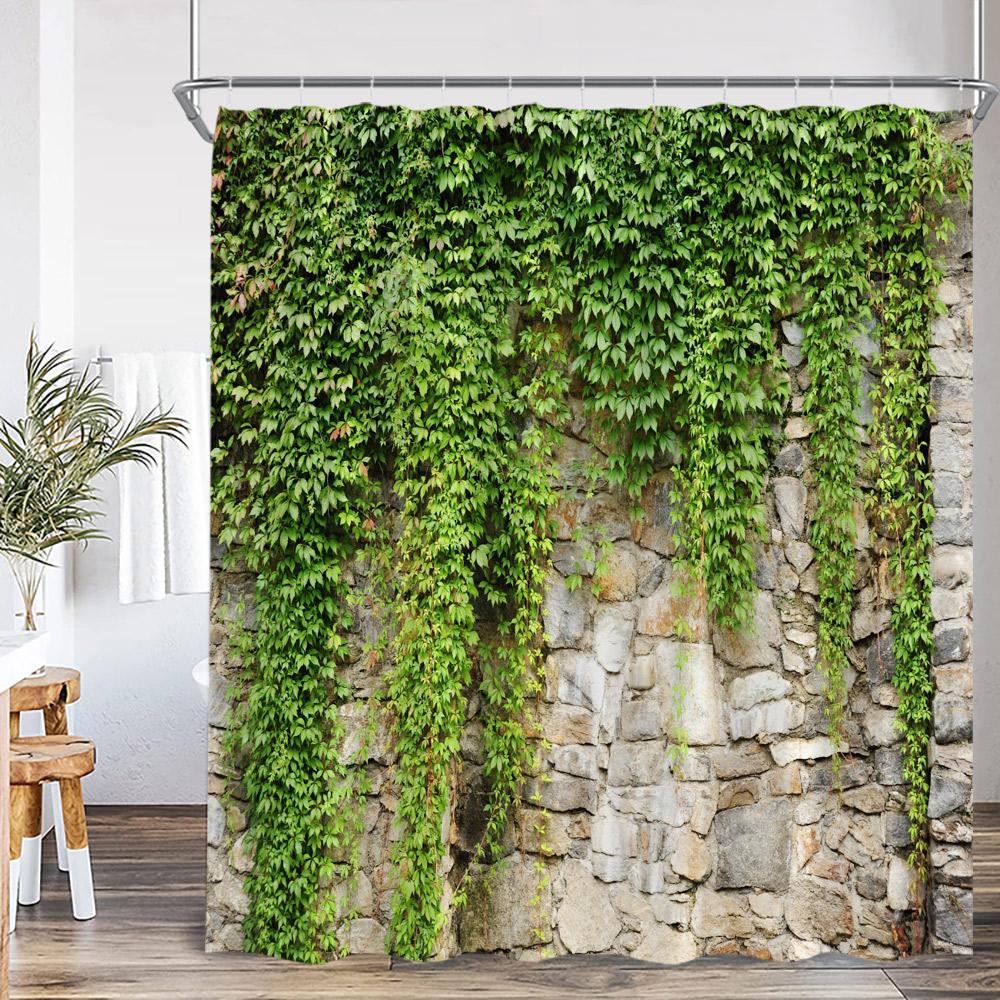Green Vines Bathroom Curtains Brik Stone Wall Plants Bath Decorations Shower Curtain Polyester Fabric Bathtub Curtain With Hooks W60H190(CM)-1 Pcs
Green Vines Bathroom Curtains Brik Stone Wall Plants Bath Decorations Shower Curtain Polyester Fabric Bathtub Curtain With Hooks W60H190(CM)-1 Pcs