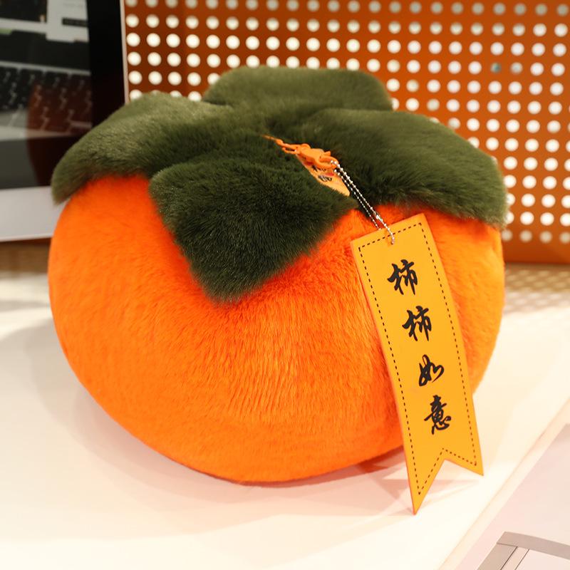 Очень большая милая подушка в виде хурмы: Искусственный мех кролика рекс, Теплое украшение для дома и автомобиля. 20cm 0.22kg