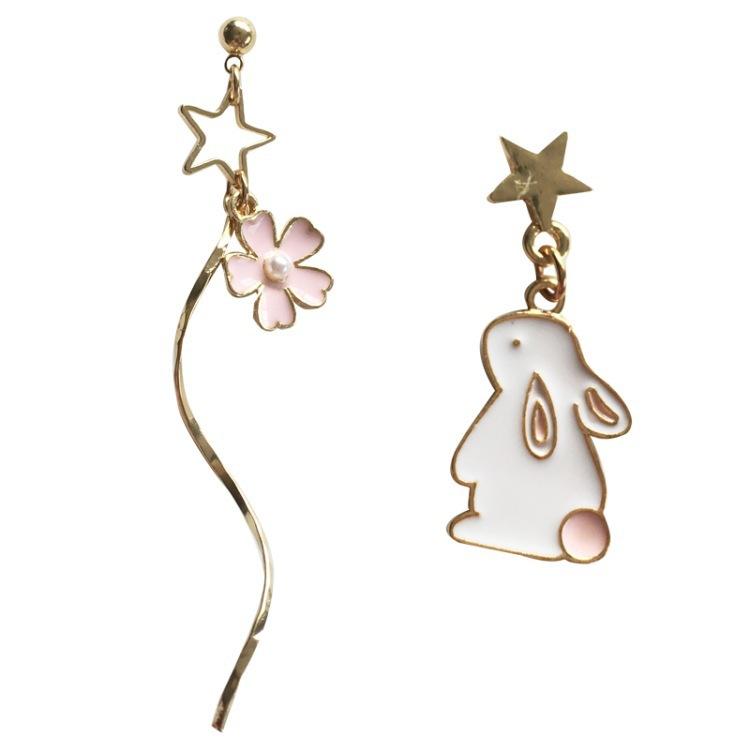 Asymmetric Cute Cartoon Rabbit and Star Dangle Earrings with Flower and Wavy Bar Design for Women and Girls Fashion Accessories белый
Asymmetric Cute Cartoon Rabbit and Star Dangle Earrings with Flower and Wavy Bar Design for Women and Girls Fashion Accessories белый