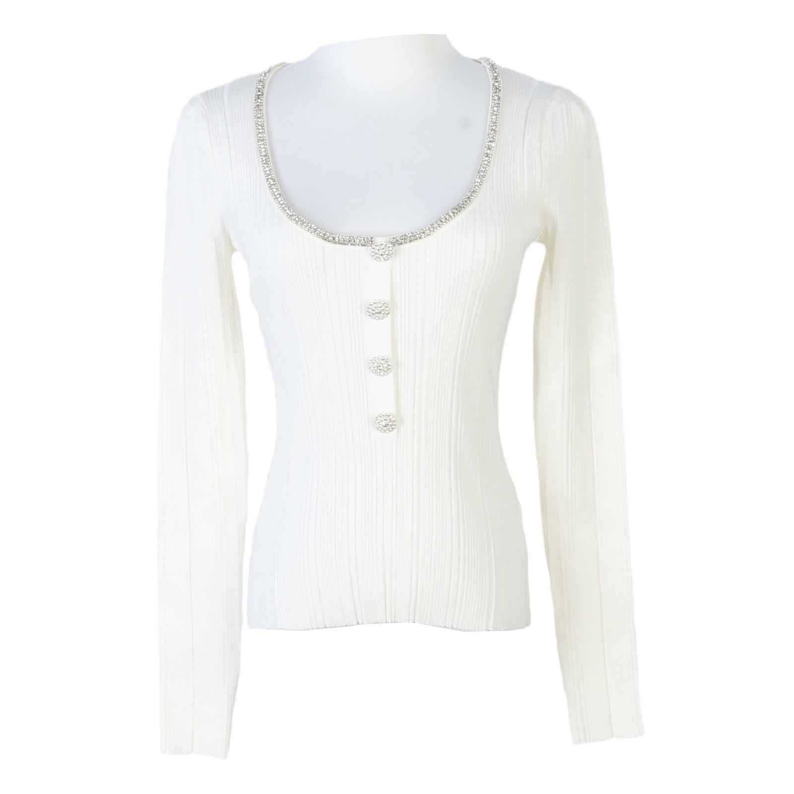 Zoya French 2024 Autumn/Winter Diamond-Embellished Slim Fit Long Sleeve Knitted Top Large
Zoya French 2024 Autumn/Winter Diamond-Embellished Slim Fit Long Sleeve Knitted Top Large