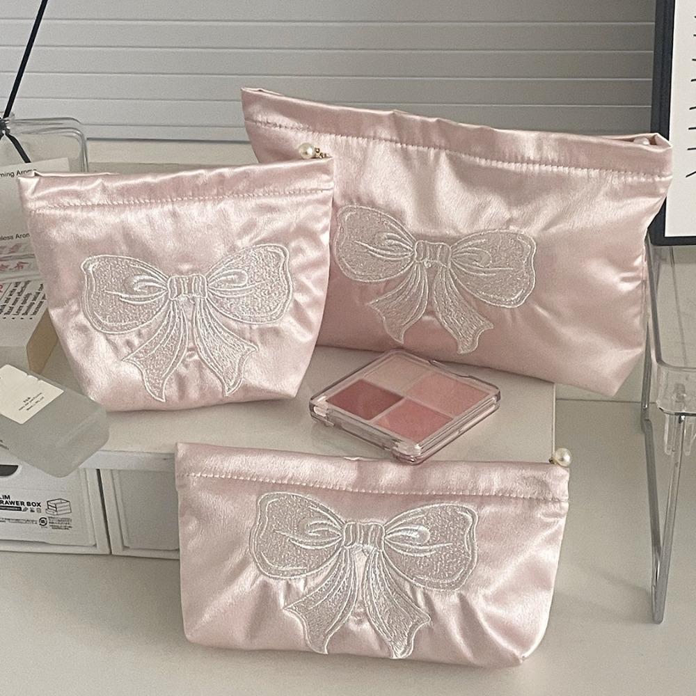 Handle Embroider Bowknot Travel Toiletry Bag Lightweight Lipstick Makeup Organizer Travel Pink-S
Handle Embroider Bowknot Travel Toiletry Bag Lightweight Lipstick Makeup Organizer Travel Pink-S