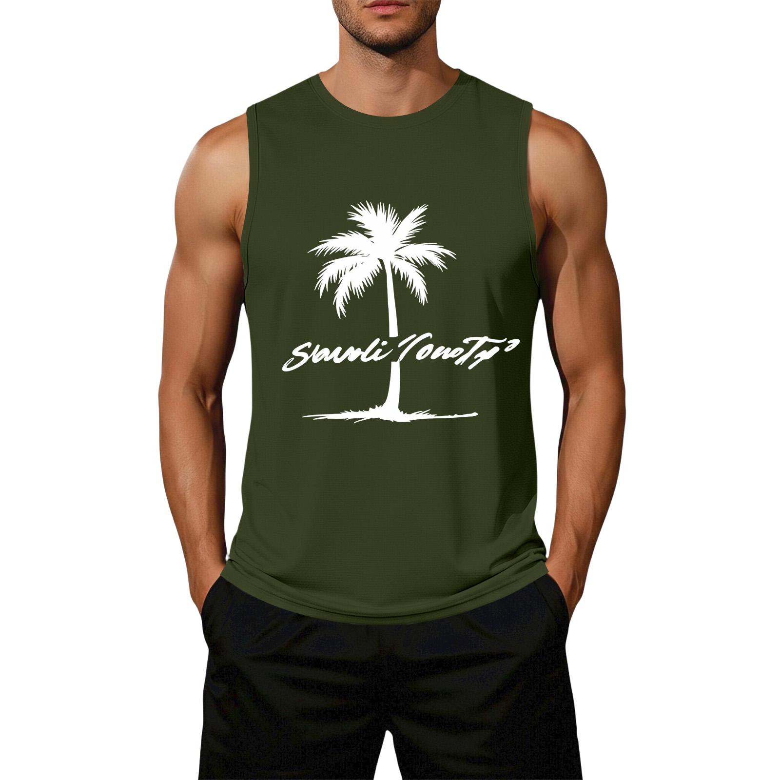 Men Sleeveless Casual Loose Fit Tank Top Palm Tree Graphic Print Summer Beachwear Lightweight Breathable Sleeveless Shirt S
Men Sleeveless Casual Loose Fit Tank Top Palm Tree Graphic Print Summer Beachwear Lightweight Breathable Sleeveless Shirt S