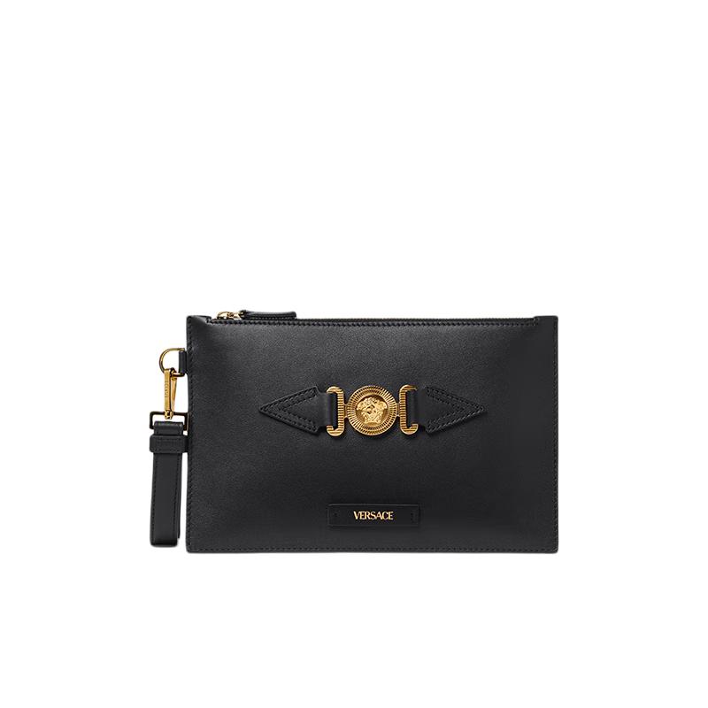Versace Men s Metal Logo Leather Clutch Bag One Size
Versace Men s Metal Logo Leather Clutch Bag One Size