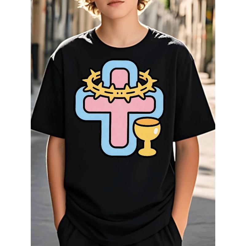 European Size Boys Round-neck Short-sleeved T-shirt with Cross-patterned Print 98cm чёрный
European Size Boys Round-neck Short-sleeved T-shirt with Cross-patterned Print 98cm чёрный