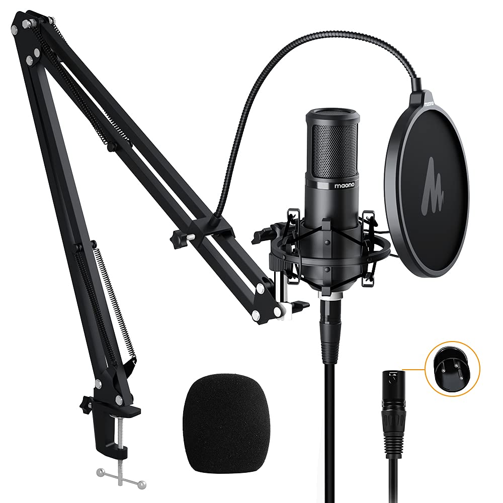 MAONO XLR Microphone Condenser Microphone Microphone Set Unidirectional Distribution Microphone with Arm StandXLR-XLR Cable for Sound
MAONO XLR Microphone Condenser Microphone Microphone Set Unidirectional Distribution Microphone with Arm StandXLR-XLR Cable for Sound